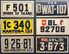 Load image into Gallery viewer, Topps License Plates x6 Trading Cards Countries States Provinces USA CH CAN OZ