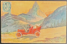 Load image into Gallery viewer, 1907 Double Phaeton Dion Bouton Car French Automobile Vintage Postcard
