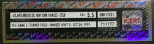 Load image into Gallery viewer, 1999 World Series Game 2 Ticket Stub Turner Field Yankees Braves EX+ 5.5 iCert