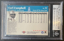 Load image into Gallery viewer, Earl Campbell Autographed 2000 Fleer Greats Of The Game #52 Beckett Slabbed