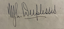 Load image into Gallery viewer, Quebec Premier Maurice Duplessis Signed Autographed Letter Official Letterhead