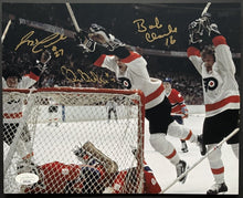 Load image into Gallery viewer, Clarke + Leach + Barber Multi Signed NHL Hockey Photo Autographed Flyers JSA