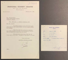 Load image into Gallery viewer, 1960 NHL Fine On Leaf Player Billy Harris Charging On Blackhawks Signed Campbell