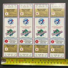 Load image into Gallery viewer, 1989 MLB Baseball Toronto Blue Jays World Series Phantom Tickets Strip of 4