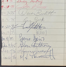 Load image into Gallery viewer, Neil Peart Geddy Lee Autographed Signed RPM Magazine Guest Register JSA LOA