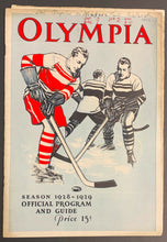 Load image into Gallery viewer, 1928 Canadian Pro Hockey League Game Program Detroit Olympia Vs Niagara Falls