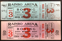 Load image into Gallery viewer, 1952 Rainbo Arena Boxing Ticket x2 Chicago Illinois Clark Vintage Fight Tickets