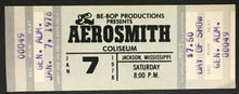 Load image into Gallery viewer, 1978 Aerosmith Concert Ticket Mississippi Coliseum Unused Vintage Music Tyler