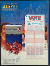 Load image into Gallery viewer, 1990 NHL All Star Hockey Program Ballot Ticket Cover Brett Hull St Louis Blues
