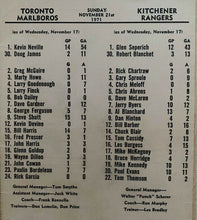 Load image into Gallery viewer, 1971 Maple Leaf Gardens Toronto Marlboros Hockey Program v Kitchener Rangers