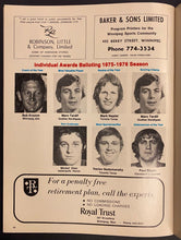 Load image into Gallery viewer, 1976 WHA Hockey Game Program Winnipeg Jets Quebec Nordiques Rare Vintage