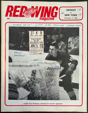 Load image into Gallery viewer, 1966 Detroit Olympia Historic NHL Hockey Program + Ticket Howe's 1500th Game
