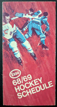 Load image into Gallery viewer, 1968 / 1969 NHL Pocket Schedule Issued by Esso Hockey Vintage NHL Un-Scored