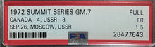 Load image into Gallery viewer, 1972 Game 7 Summit Series Rare Full Ticket Team Canada USSR Hockey PSA 1.5