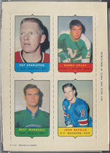 Load image into Gallery viewer, 1969 OPC Four In One Mini Hockey Stamps Stapleton/Grant/Marshall/Ratelle PSA 5