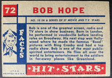 Load image into Gallery viewer, 1957 Topps Hit Stars Trading Card Bob Hope #72 Non Sports Vintage