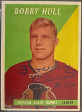 Load image into Gallery viewer, 1958-59 Topps Hockey #66 Bobby Hull Rookie Card Signed Autographed RC Beckett