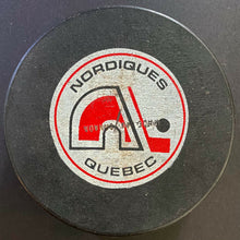 Load image into Gallery viewer, Quebec Nordiques WHA Hockey Game Puck Used Vintage Biltrite Slug Large Crest