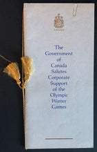 Load image into Gallery viewer, 1988 Calgary Winter Olympics Canadian Government Dinner Bruce Hood Invite +