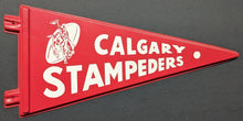 Load image into Gallery viewer, 1960s Calgary Stampeders Plastic Mini Pennants CFL Canadian Football Vintage
