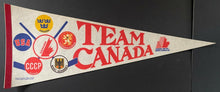 Load image into Gallery viewer, 1984 Team Canada Cup Pennant Gretzky, Bossy, Coffey On Team, Vintage Retro