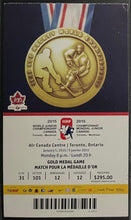 Load image into Gallery viewer, 2015 World Junior Championship Gold Medal Game Full Ticket Canada vs Russia