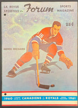 Load image into Gallery viewer, 1961 Montreal Forum Hockey Program Canadiens vs Detroit Red Wings NHL Vintage