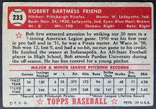 Load image into Gallery viewer, 1952 Topps Baseball Bob Friend #233 Pittsburgh Pirates MLB Card Vintage