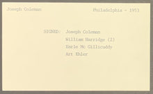 Load image into Gallery viewer, 1953 Philadelphia Athletics Contract Signed x4 Joseph Coleman MLB Pitcher + GM +