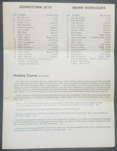Load image into Gallery viewer, 1975 Cambria County War Memorial Arena Program Johnstown Jets v Maine Nordiques