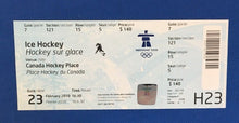 Load image into Gallery viewer, Vancouver 2010 Olympic Ice Hockey Ticket Mens Playoffs Canada Vs Germany