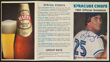 Load image into Gallery viewer, Doug Ault Signed Autographed 1985 Syracuse Chiefs Pocket Schedule Baseball