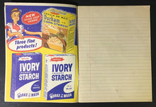 Load image into Gallery viewer, 1950s Bee Hive Golden Corn Syrup Scribbler Notebook Hockey Baseball Sports