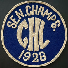 Load image into Gallery viewer, 1928 Heavy Felt Stitched Patch Crest Senior Champs GHL Rare