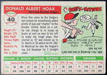 Load image into Gallery viewer, 1955 Topps Baseball #40 Don Hoak Brooklyn Dodgers Vintage MLB Card
