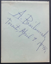 Load image into Gallery viewer, 1946 Alexander Brailowsky Signed Autographed Index Card Vintage Famous Pianist