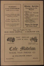 Load image into Gallery viewer, 1930 Ottawa Auditorium NHL Hockey Scorecard Program Senators vs Blackhawks