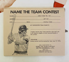 Load image into Gallery viewer, 1976 MLB Baseball Extremely Rare Toronto Blue Jays Name the Team Contest Display