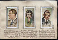 Load image into Gallery viewer, 1934 Vintage John Player Tobacco Cigarette Cards Album Of Film Stars Original