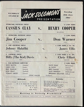 Load image into Gallery viewer, 1963 Cassius Clay Heavyweight Championship Fight Program Wembley Stadium Boxing