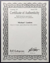 Load image into Gallery viewer, Michael Landon Autographed Signed B&W Photo Celebrity Actors Movies Vintage COA