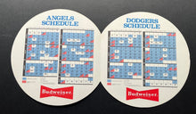 Load image into Gallery viewer, 1977 Los Angeles Dodgers + Angels MLB Baseball Schedule Budweiser Version
