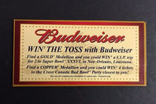 Load image into Gallery viewer, Budweiser Bears NFL Super Bowl XX Commemorative Medallion Copper Contest + Card
