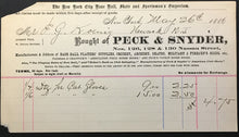 Load image into Gallery viewer, 1886 Peck Snyder Invoice Baseball Gloves New York Sporting Goods Old Advertising