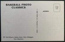 Load image into Gallery viewer, Vintage Signed MLB Baseball Postcard Bobby Doerr Autographed Ted Williams