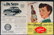 Load image into Gallery viewer, 1951 Boston Braves Baseball Program Vs Giants Shutout 3-0 Willie Mays In Lineup