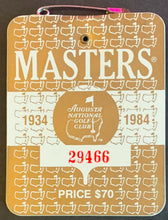 Load image into Gallery viewer, 1984 PGA Tour Official Masters Tournament Badge Augusta National Golf Club