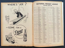 Load image into Gallery viewer, 1937 Montreal Forum NHL Hockey Program Maroons Beveridge Shutout Blackhawks