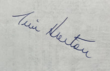 Load image into Gallery viewer, Tim Horton Autographed Signed Media Guide Page Toronto Maple Leafs NHL LOA JSA