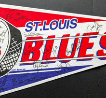 Load image into Gallery viewer, 1991-92 St. Louis Blues Team Signed NHL Hockey Pennant x18 Autographs Joseph